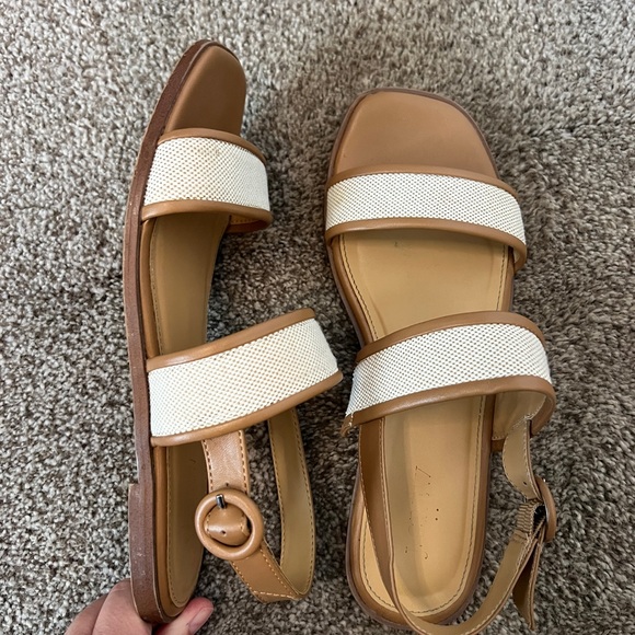 J. Crew Shoes - J. Crew Brown and White Leather Sandals